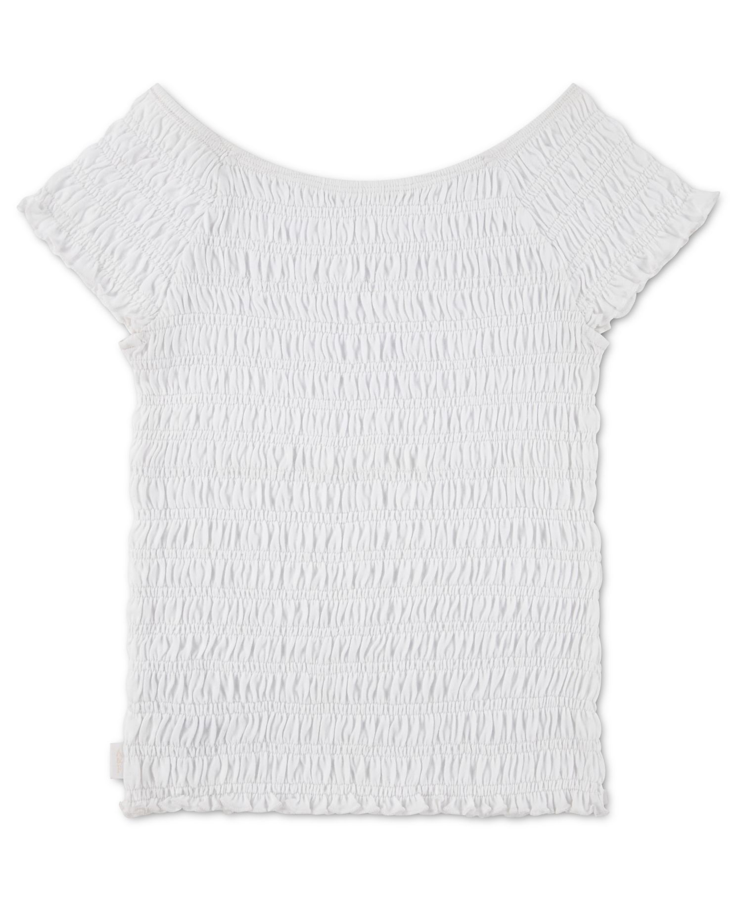Girls' 5-16 Smocked Short-Sleeve Top