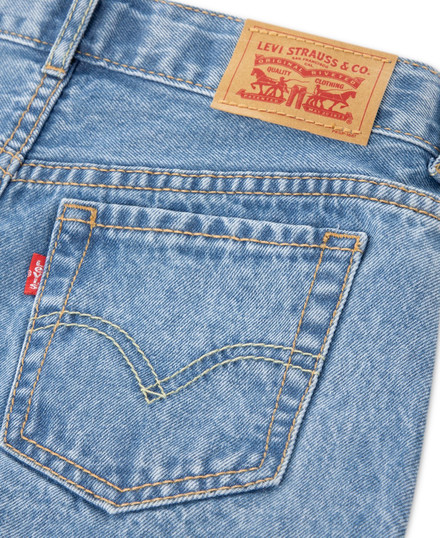 Шорты Levi's Embroidered Mini Mom Shorts для девочек, цвет: Coastal Drift — фото 9