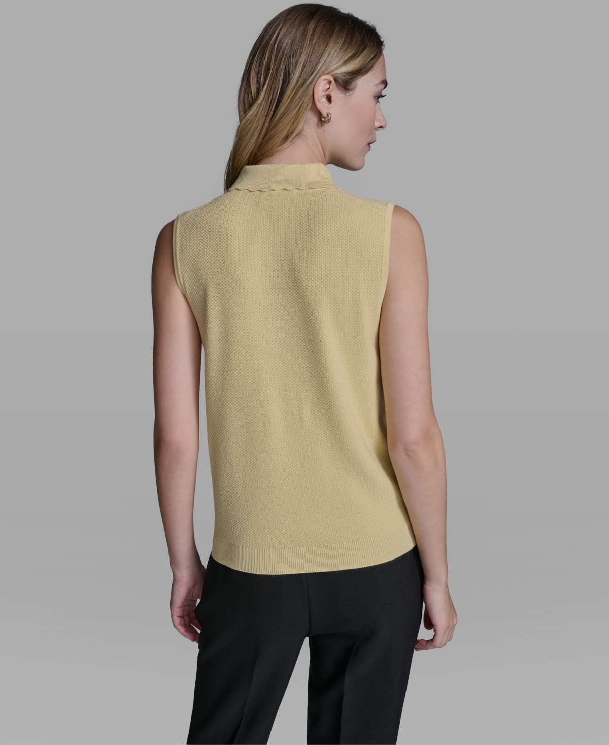 Karl Lagerfeld Paris Women's Collared Sleeveless Sweater