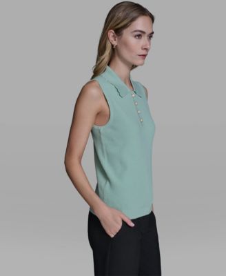 Women's Collared Sleeveless Sweater