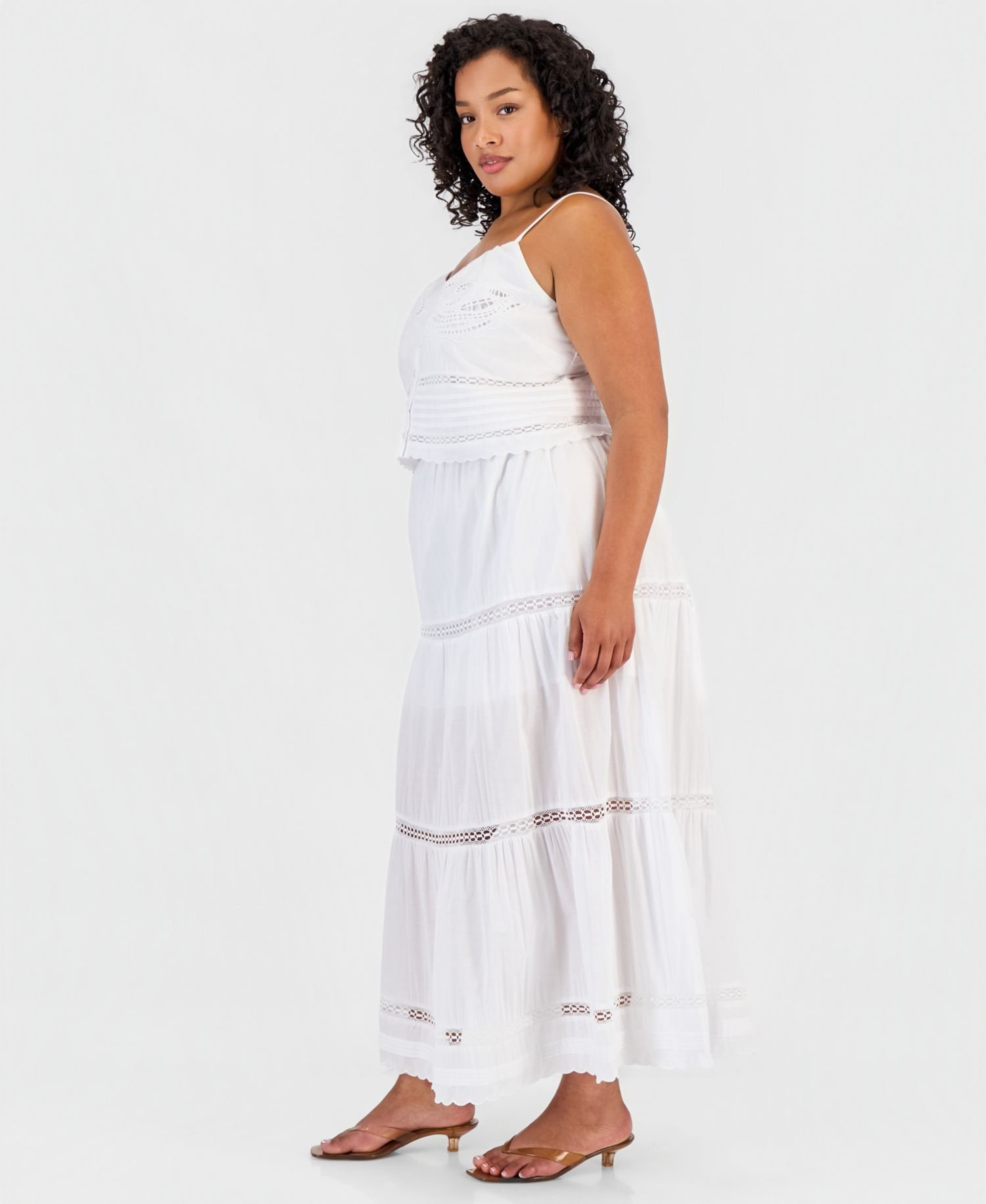 Trendy Plus Size Cotton Tiered Skirt