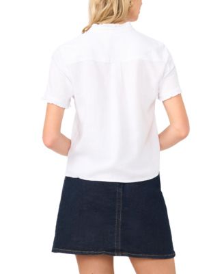 Women's Short-Sleeve Ruffle Blouse