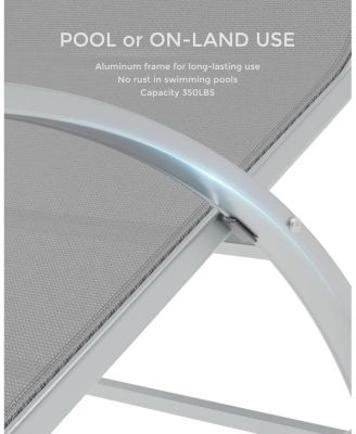 Outdoor Chaise Lounge Chairs Set of 3, Heavy-Duty Sunbathing Loungers for Poolside, Backyard