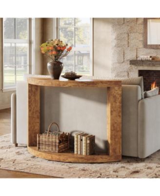 2-Tier Wooden Console Table for Living Room, 47.24" Farmhouse Entryway Table for Foyer