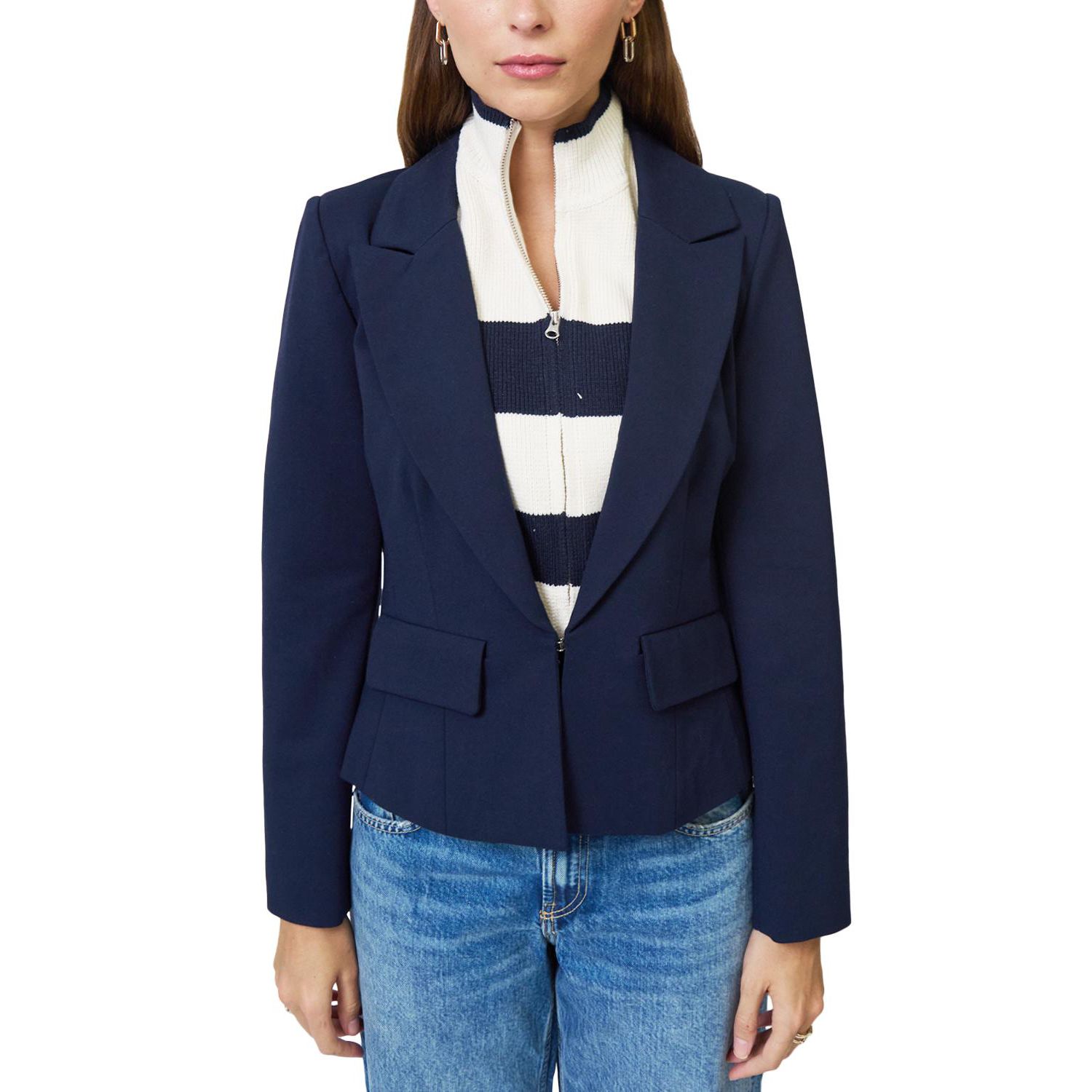 Women's Chelsea Rugby Stripe Sweater Dickey Jacket