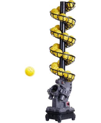 Automatic Pickleball Machine with Oscillating Base, Adjustable Speed, Battery or AC Power, and Tripod Compatibility for All Skill Levels