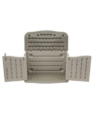 Plastic Double Walled Horizontal Outdoor Storage Shed, Sand