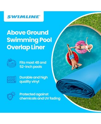 LI214820 21' Solid Blue Round Above Ground Swimming Pool Overlap Liner