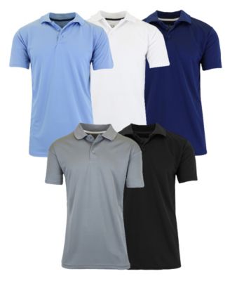 Men's Regular-Fit Moisture-Wicking Polo Shirt Set, 5-Pack