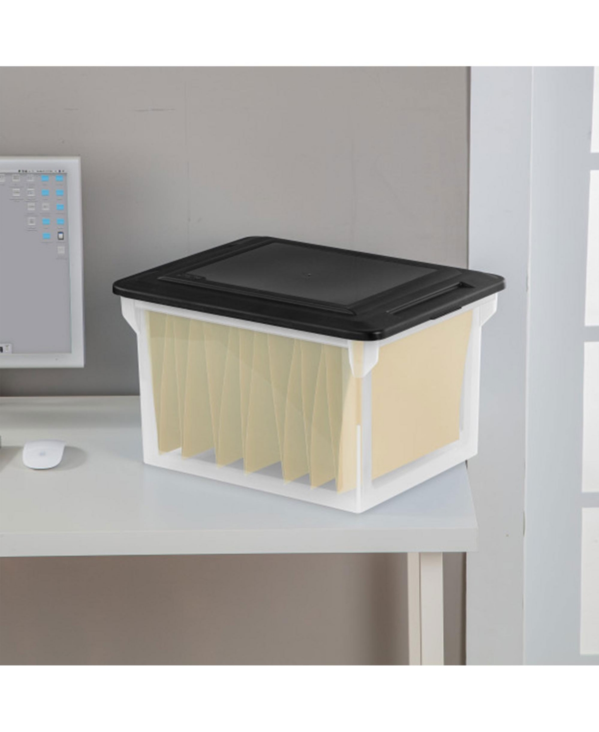 Sterilite File Box, Clear Bankers Box, Organizer Storage Tote w/ Lid (8 Pack)