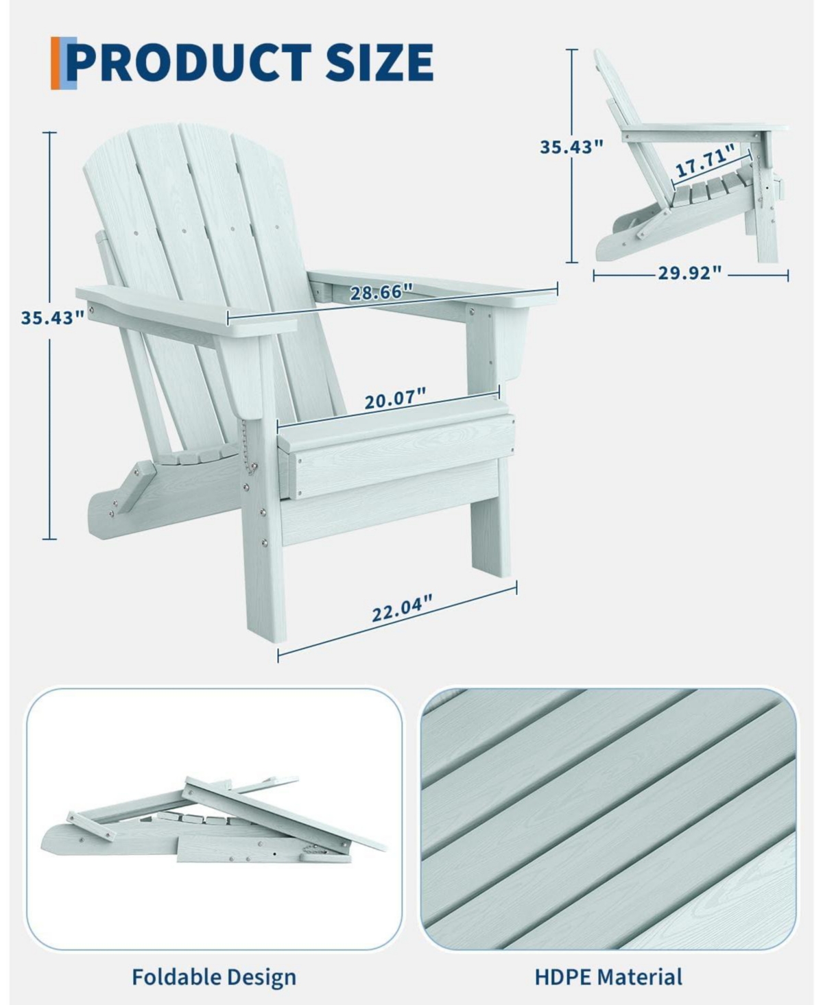 Gaomon Folding Adirondack Chairs Set of 6