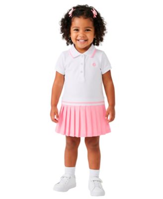 Baby Girls' Polo Collar Dress & Panties with Hairclip, 2-Piece Set