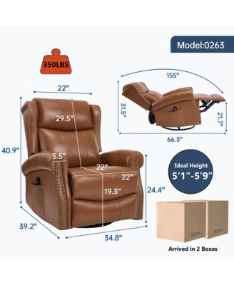 Manual Recliner Chair Heat Massage with Rocker and Swivel