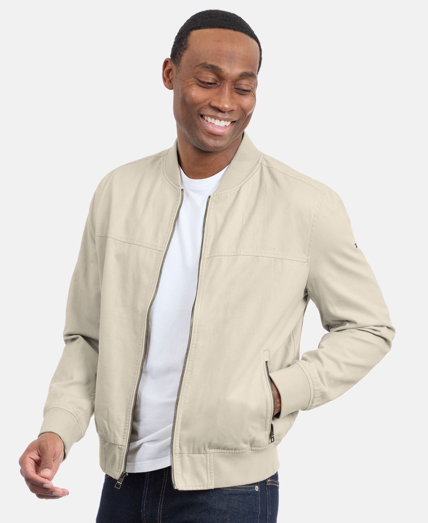 Мужская куртка Tommy Hilfiger Cotton Bomber, цвет: Верблюжий — фото 7