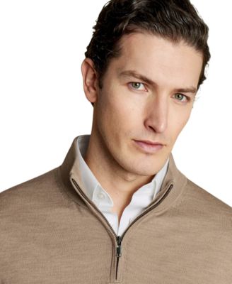 Men's Long Sleeve Quarter-Zip Merino Wool Sweater