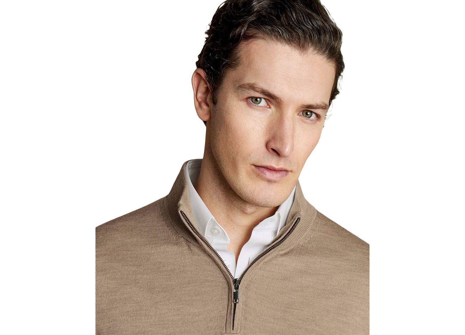 Men's Long-Sleeve Quarter-Zip Merino Wool Sweater