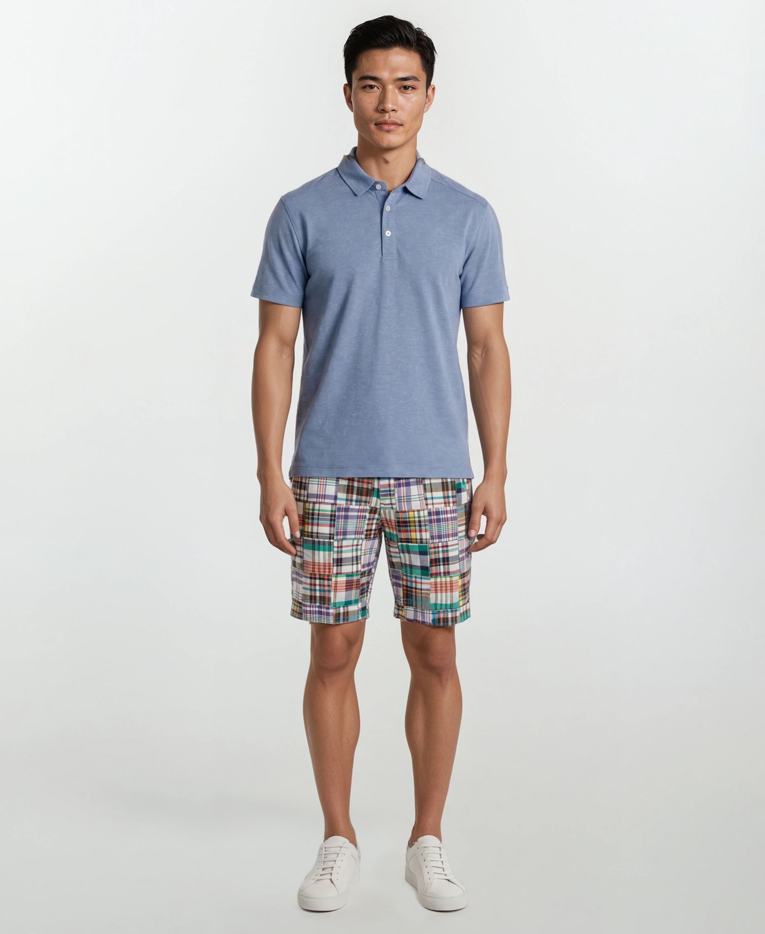Men's Patch Detail Flat-Front Shorts