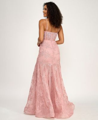 Juniors' Sweetheart Neck Maxi Dress