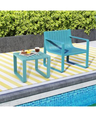 Outdoor Side Table Set of 2 18'' Weather Resistant Adirondack Table Patio