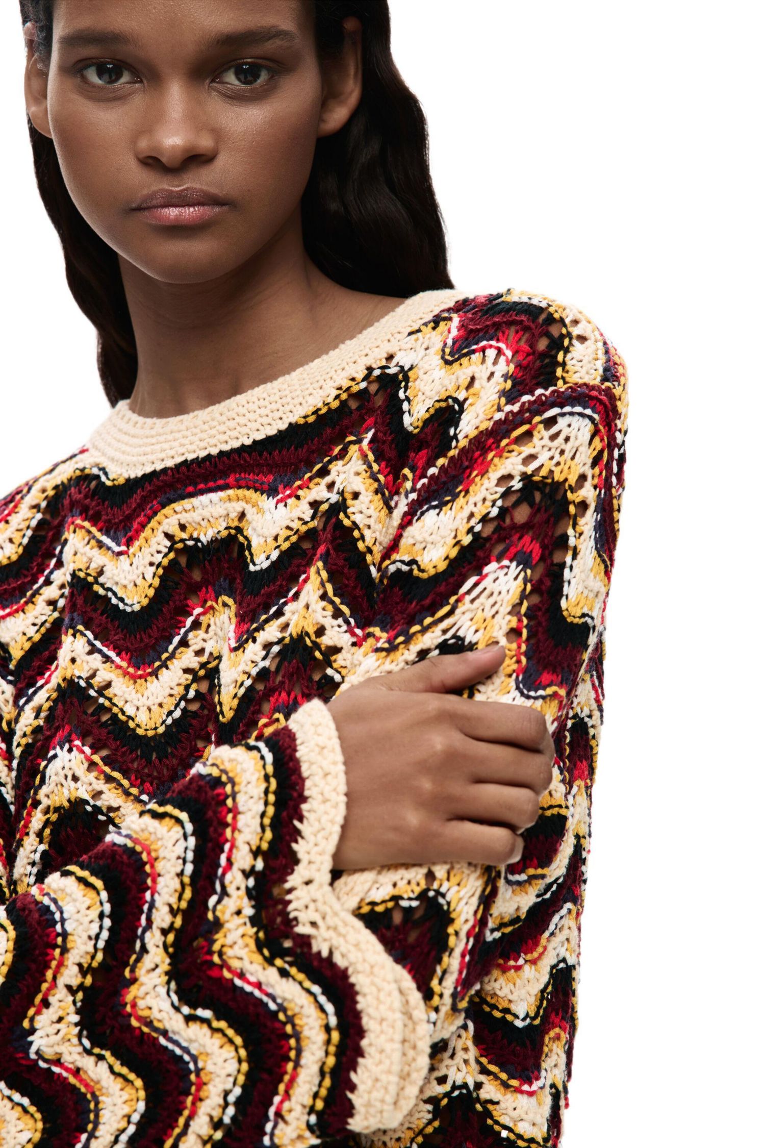 Women's Zigzag crochet sweater