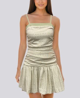 Juniors' Polka Dot Bubble Hem Dress