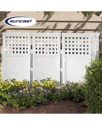 4 Panel Screen Enclosure Freestanding Steel Resin Reversible Panel Outdoor Screen TRE