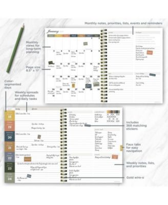 July 2026 - June 2027 Repeated Posies Medium Weekly Monthly Planner