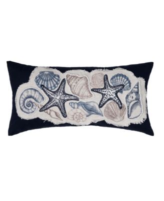 Vintage Shells Collection Embroidered Throw Pillow
