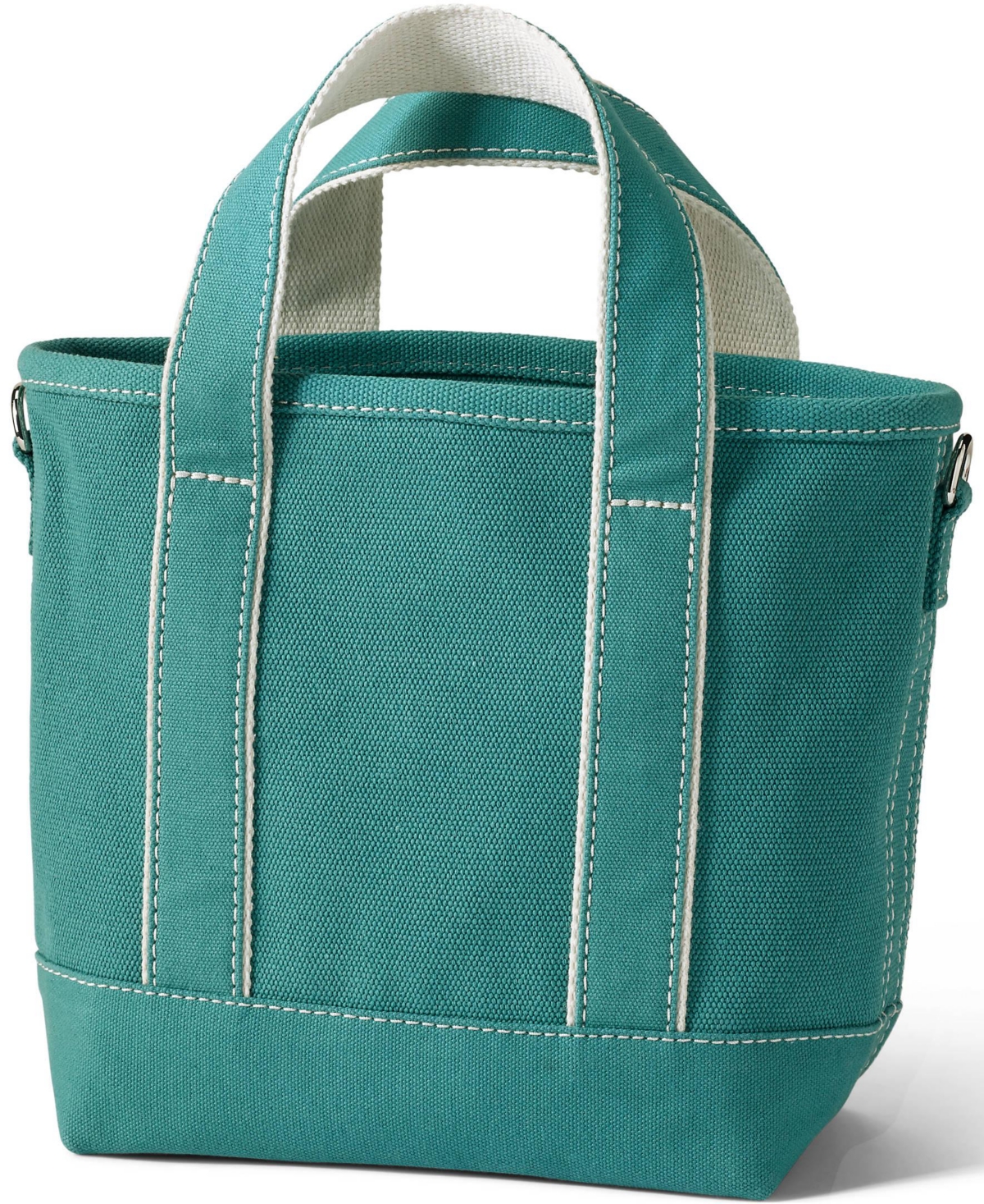 Lands' End Small Solid Color 3 Pocket Open Top Canvas Tote Bag