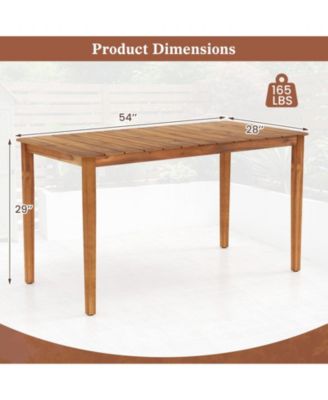 Rectangular Outdoor Dining Table 4-6 People Large Acacia Wood Patio Bistro Table