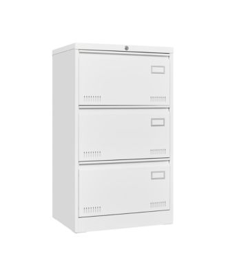 3 Drawer Lateral File Cabinet, Locking Metal File Cabinet, Wide Filing Organization Cabinet for Letter/Legal/F4/A4