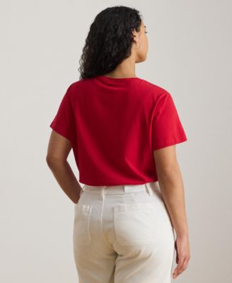 Plus Size Embroidered-Logo Crewneck T-Shirt