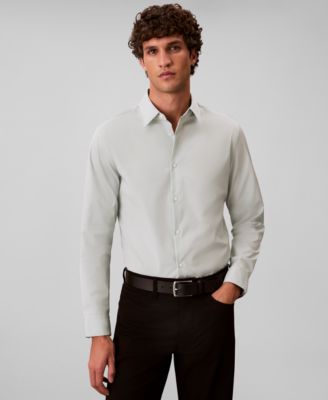 Men's Slim Fit Supima Stretch Long Sleeve Button-Front Shirt