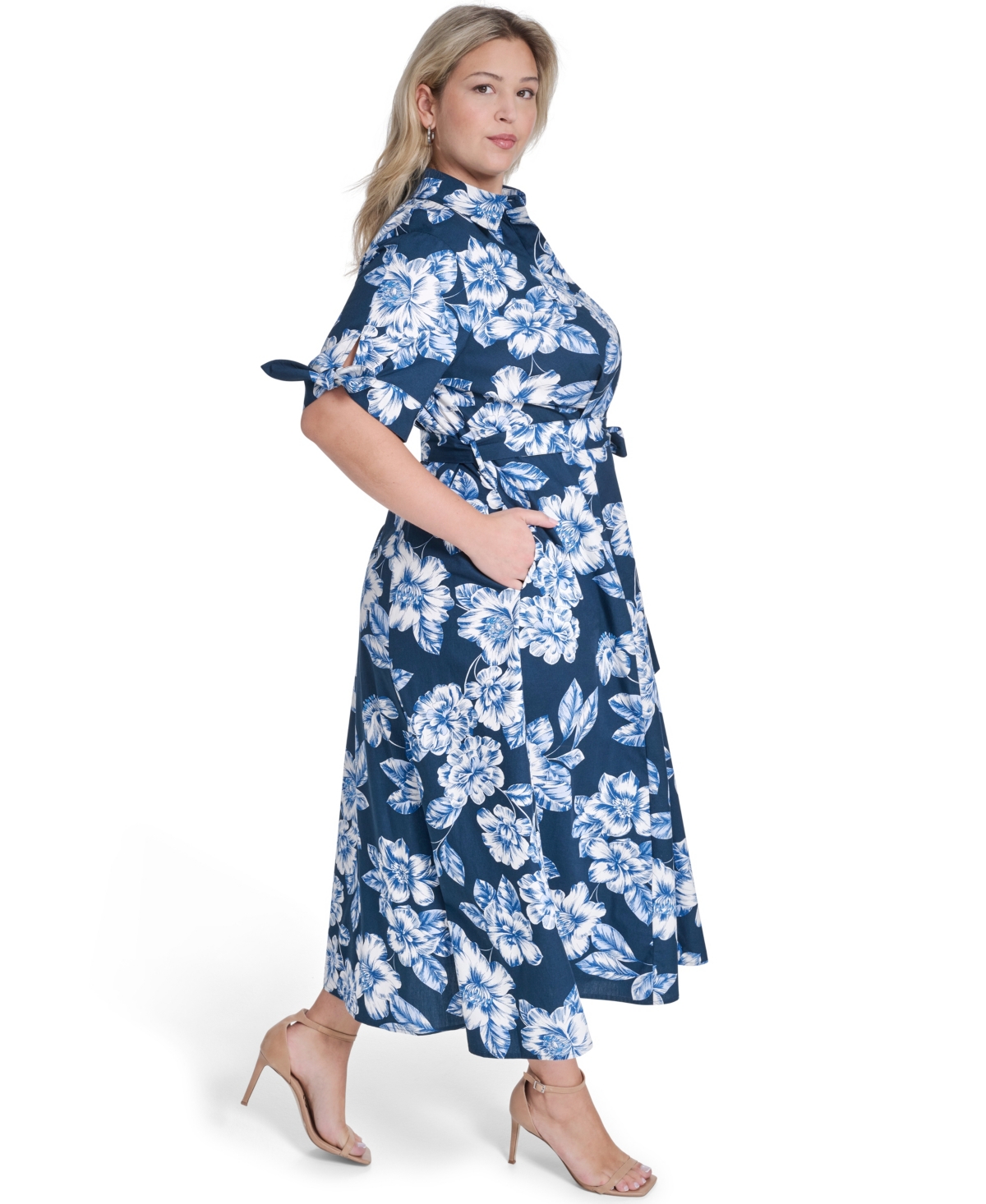 Calvin Klein Plus Floral-Print Midi Dress