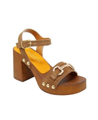 Exposed Women's Wood Platform Wedge Sandals