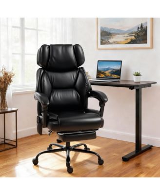 Massage Office Chair with Heat Reclining Function