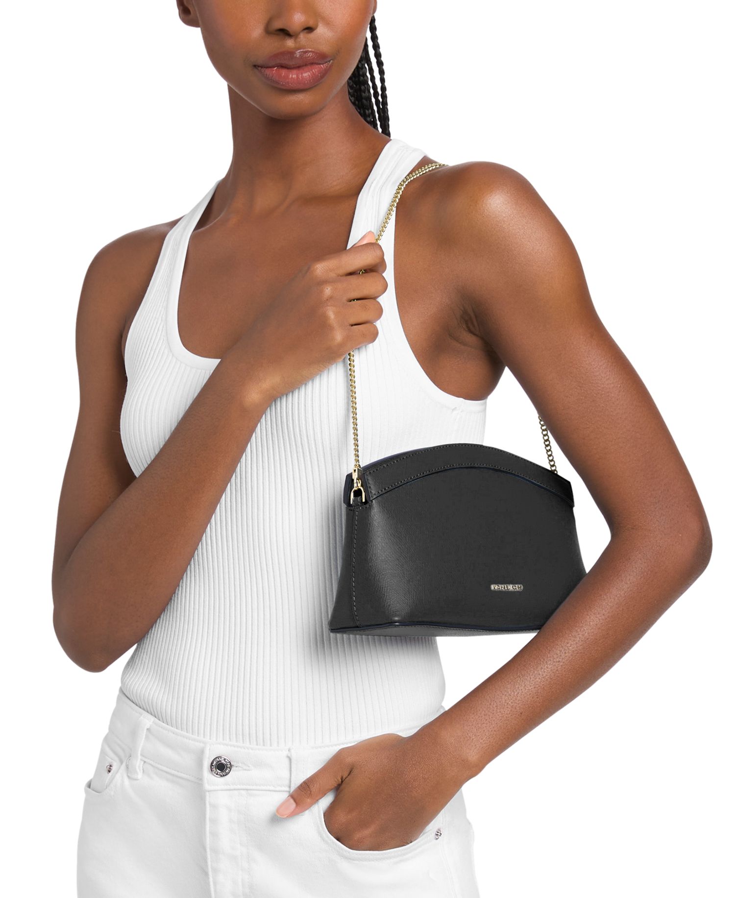 Michael Kors Athena Small Done Chain Clutch Crossbody Bag
