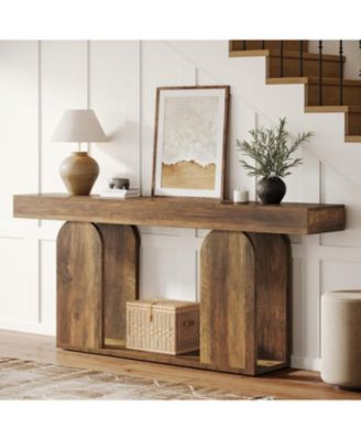 Farmhouse Wood Console Table, with U-Shaped Base
