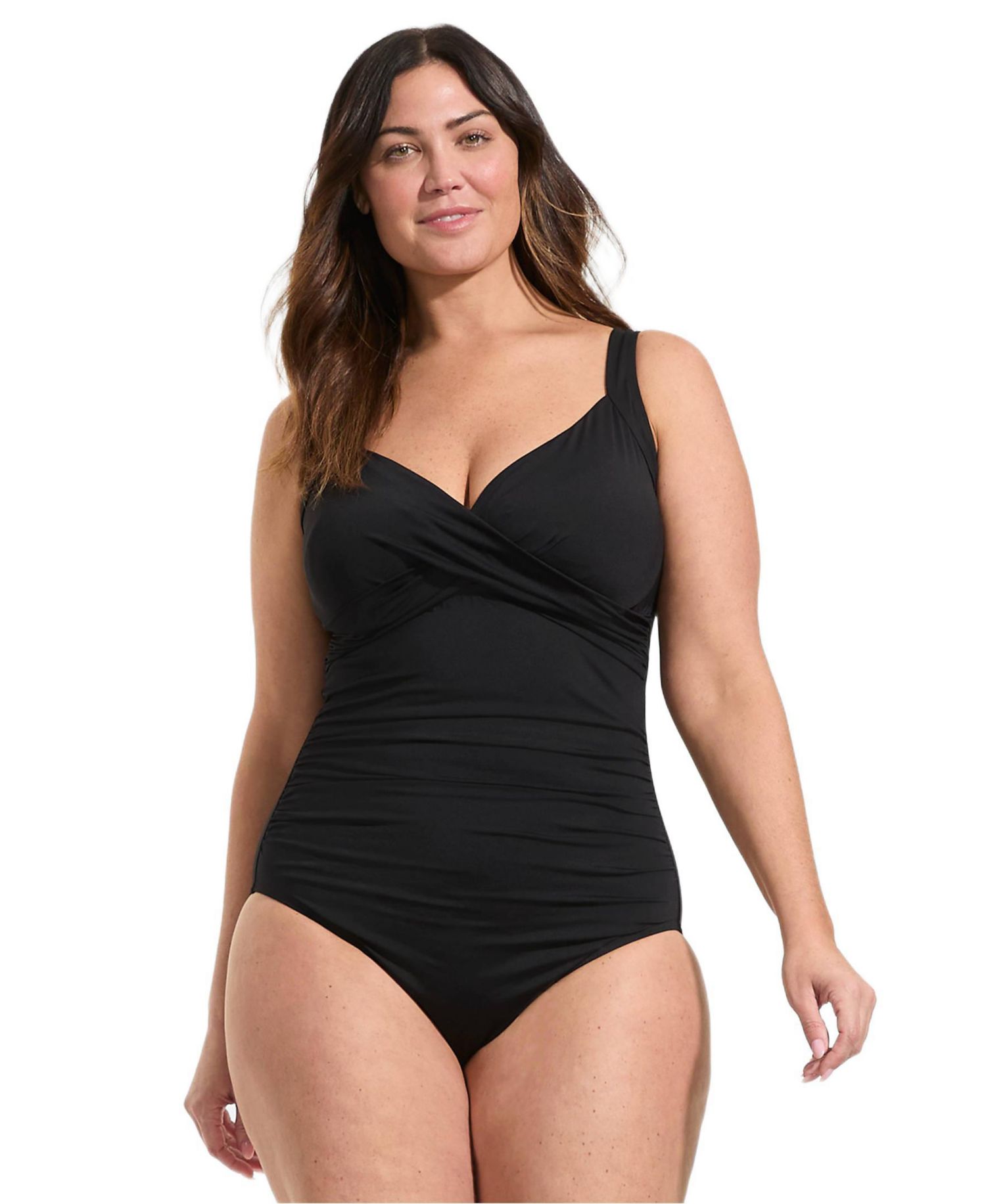 Plus Size Sweetheart Underwire Wrap One Piece Swimsuit