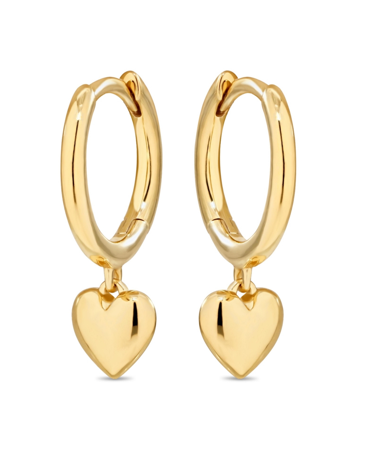 Devata Heart Hoop Earrings in Gold Plated Sterling Silver