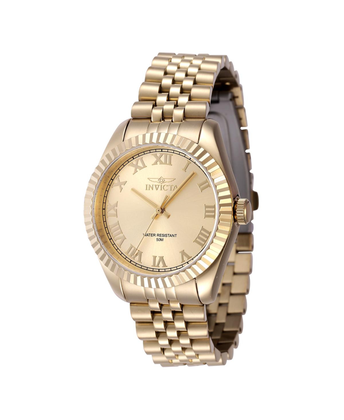 Invicta Women's Specialty Quartz 3 Hand Gold Dial Watch