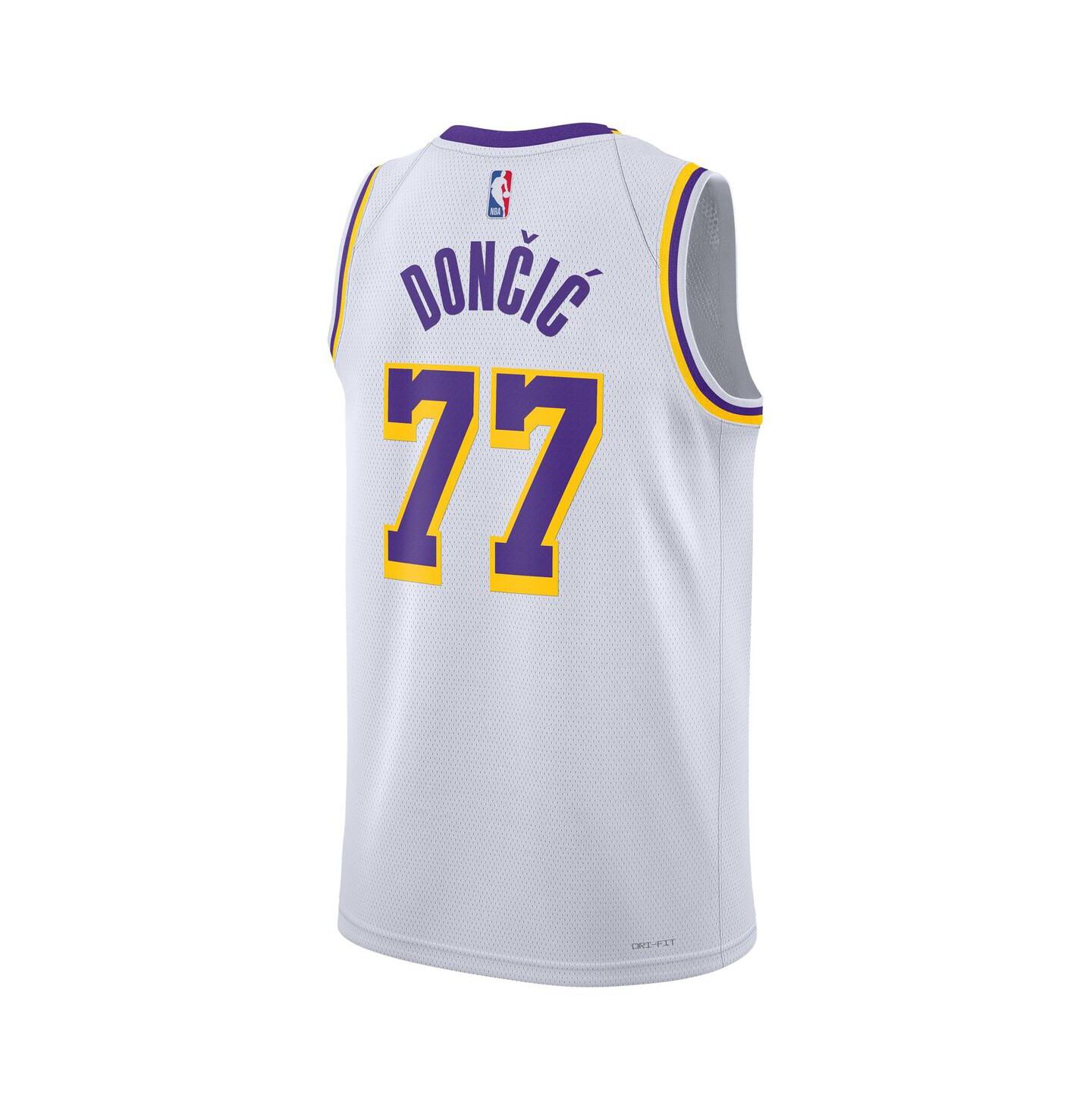 Мужской топ Nike Luka Doncic White Los Angeles Lakers Swingman Jersey - Association Edition — фото 3