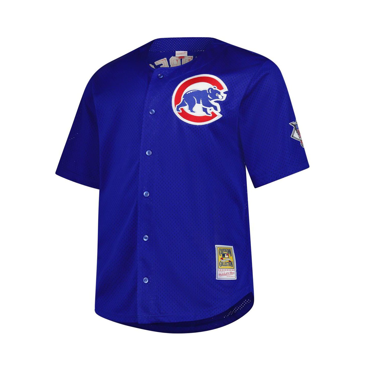 Мужской топ Mitchell & Ness Ryne Sandberg Royal Chicago Cubs Big & Tall Cooperstown Mesh Batting Practice Jersey — фото 2