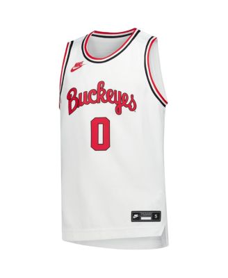 Big Boys and Girls White Ohio State Buckeyes Replica Basketball Jersey