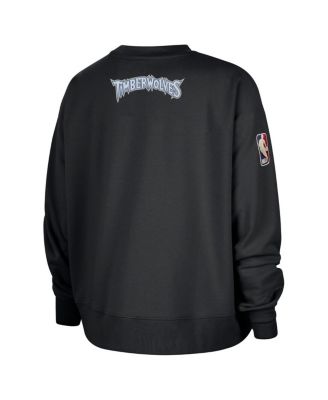 Women's Black Minnesota Timberwolves Classic Edition Hardwood Classics Premium Phoenix Fleece Sweatshirt