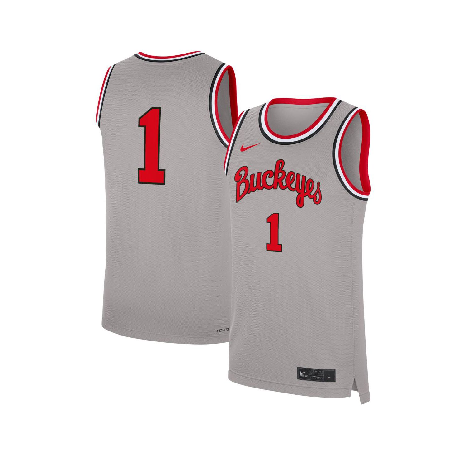 Men's 1 Gray Ohio State Buckeyes Alternate Replica Basketball Jersey