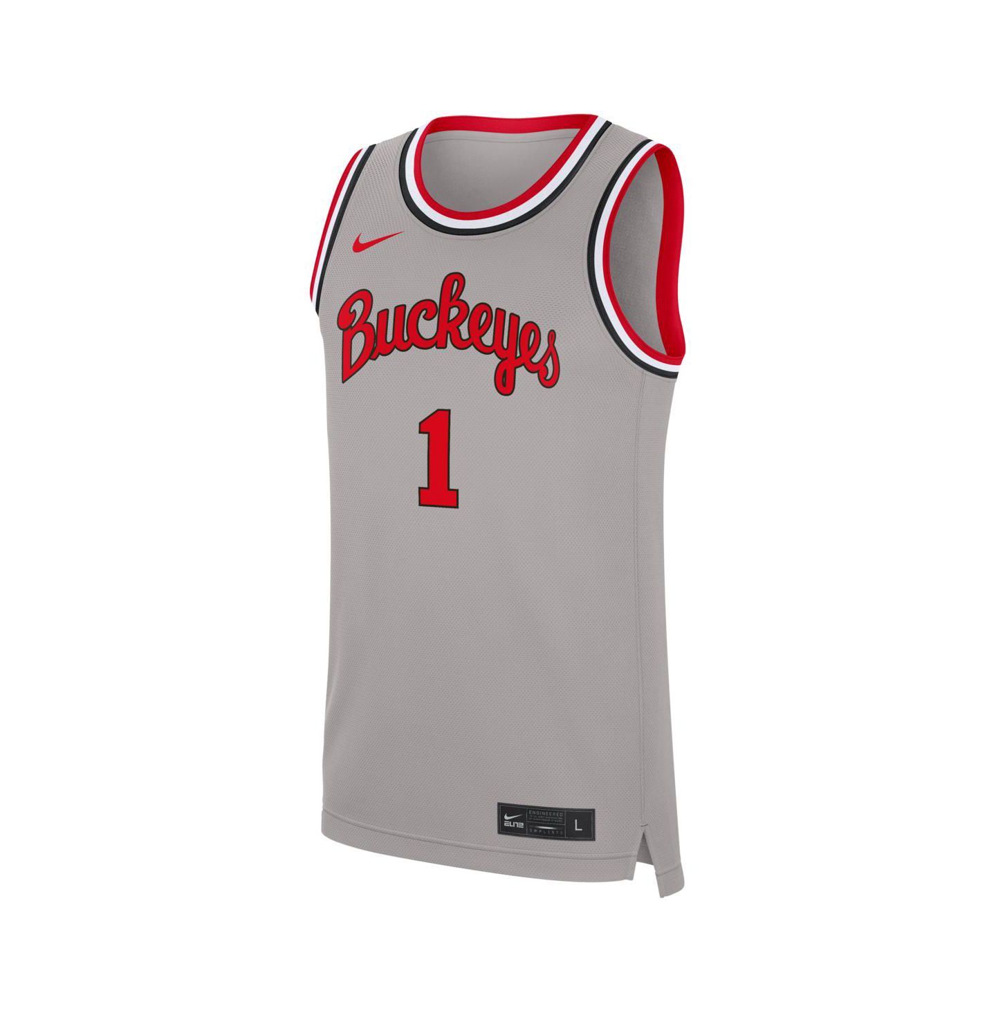 Мужской топ Nike 1 Gray Ohio State Buckeyes Alternate Replica Basketball Jersey — фото 3