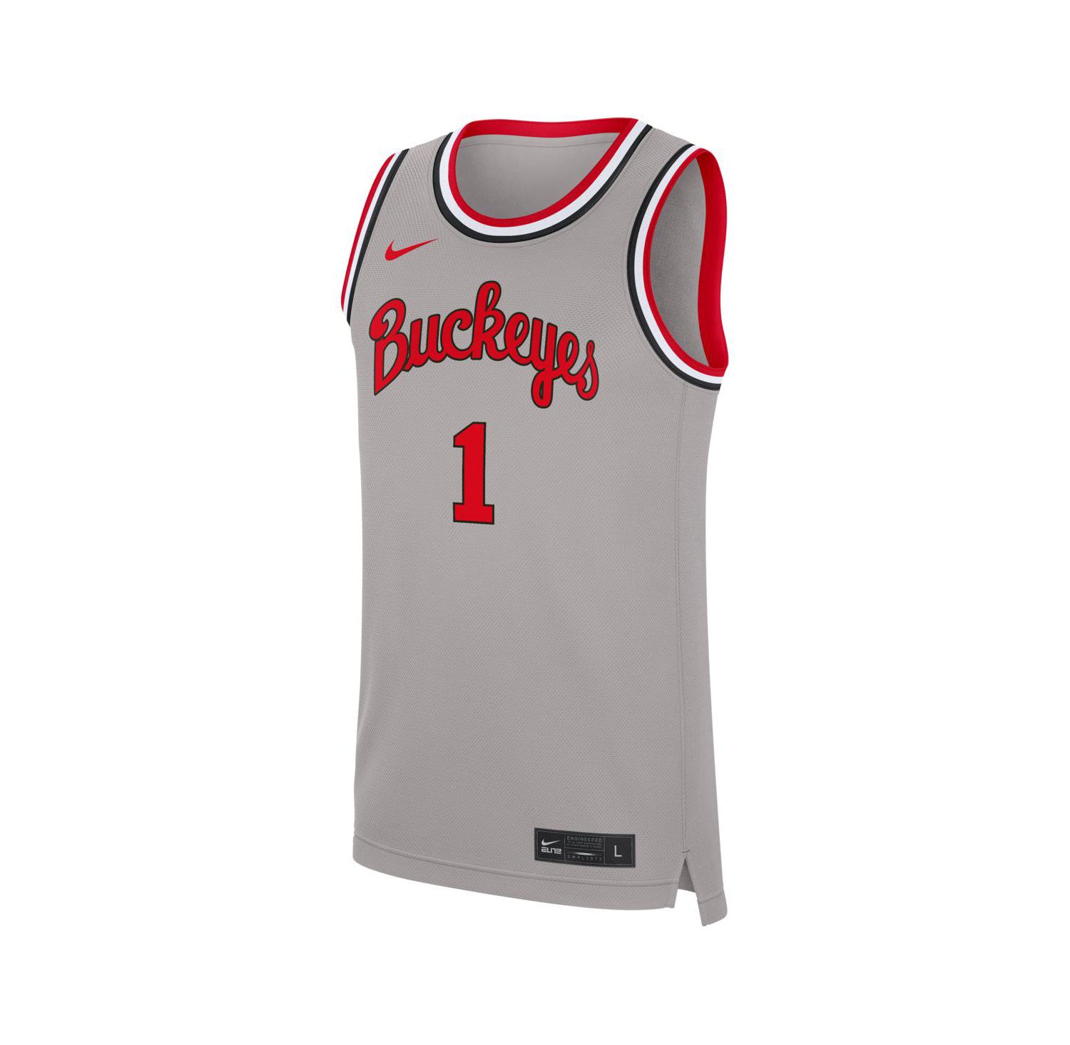 Men's 1 Gray Ohio State Buckeyes Alternate Replica Basketball Jersey