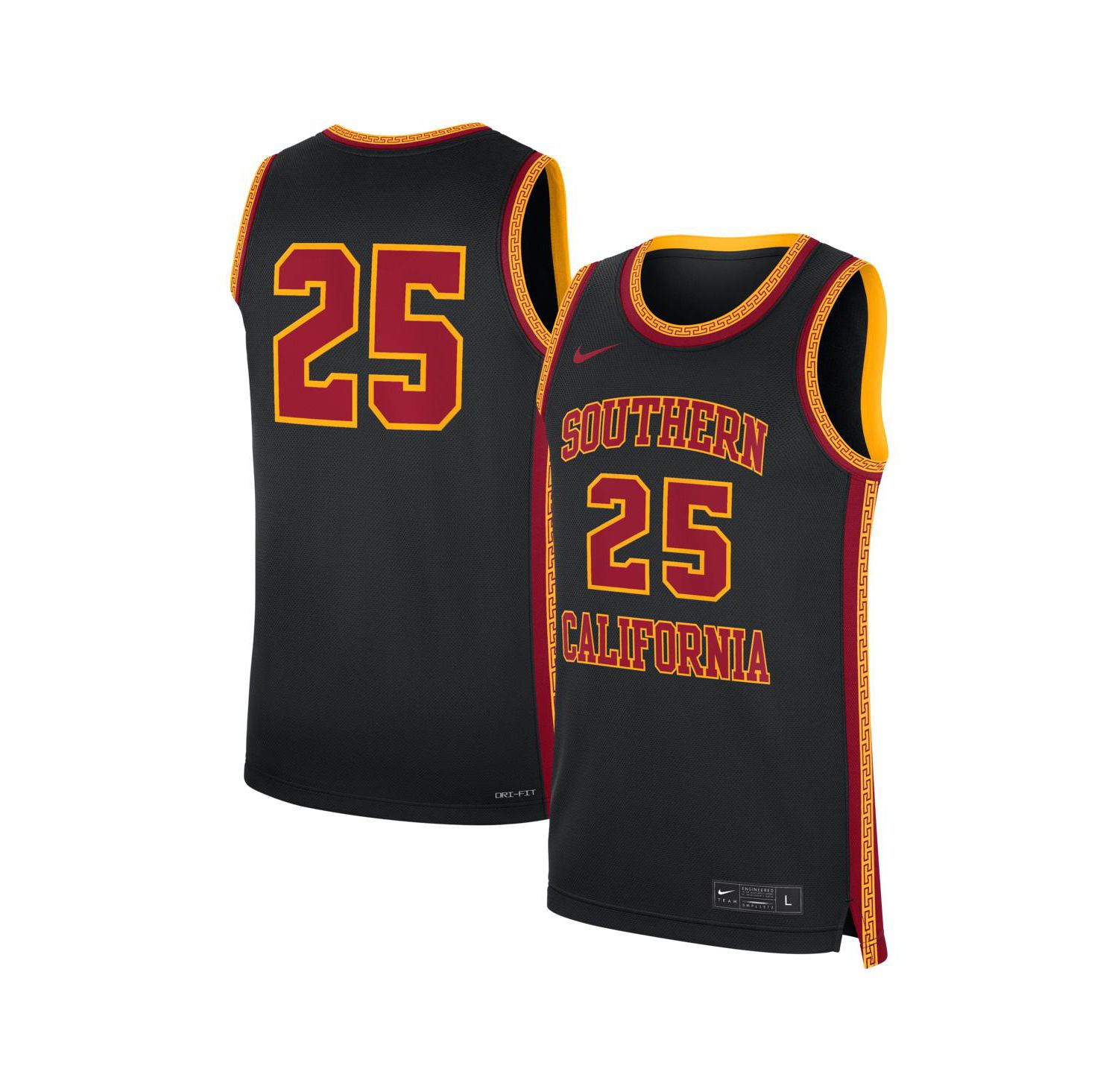 Men's 25 Black USC Trojans Alternate Replica Basketball Jersey