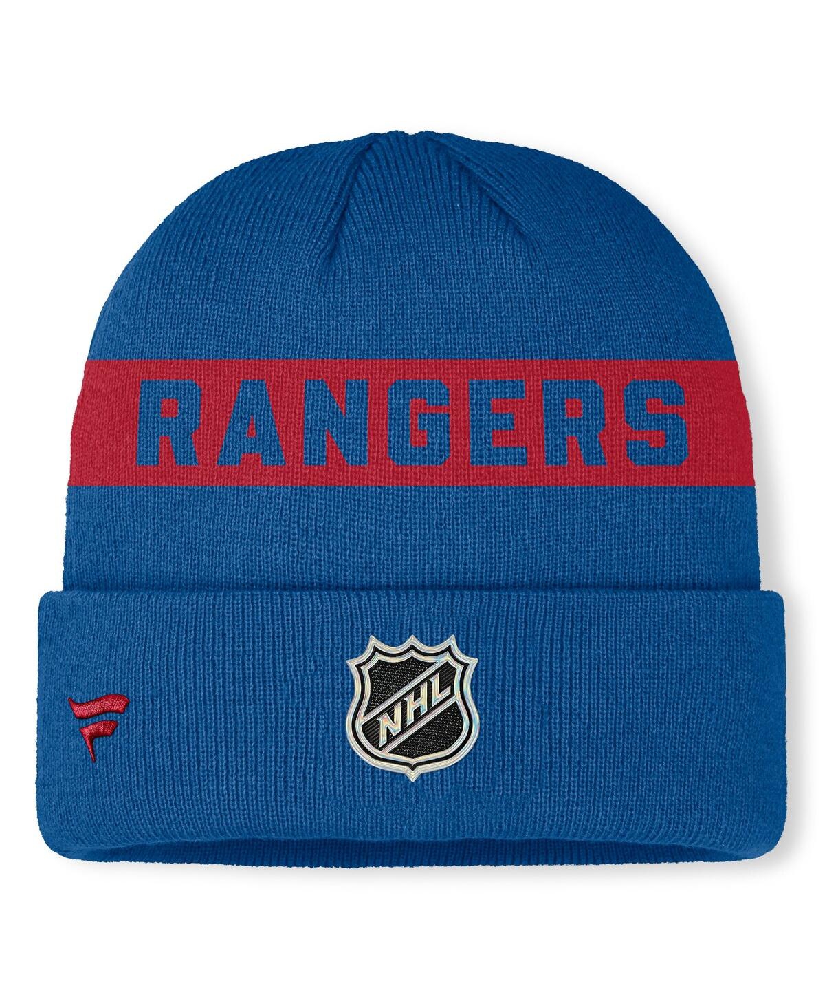 Fanatics Men's Blue New York Rangers Centennial Authentic Pro Cuffed Knit Hat